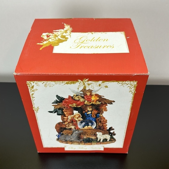 Golden Treasures Joseph Mary & Baby Jesus Snowglobe Musical Mix With the Story - Picture 16 of 17